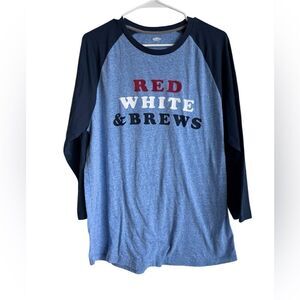 Old Navy Red White & Brews Tee